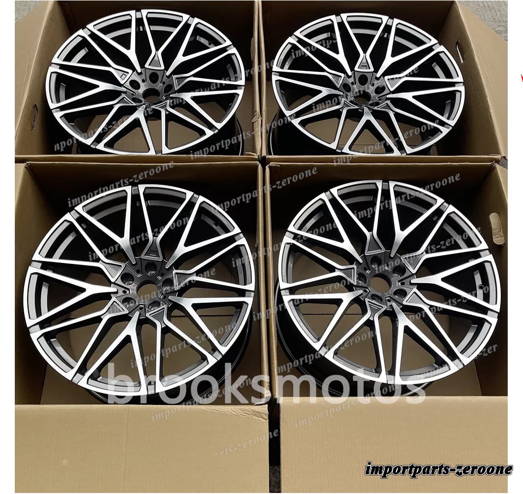 樂天商城 - 22インチ グレー スタイル ホイール BMW X5 E70 F15 X6 E71 F16 5x120 818 22x9.5/10.5 　-BRN-12494