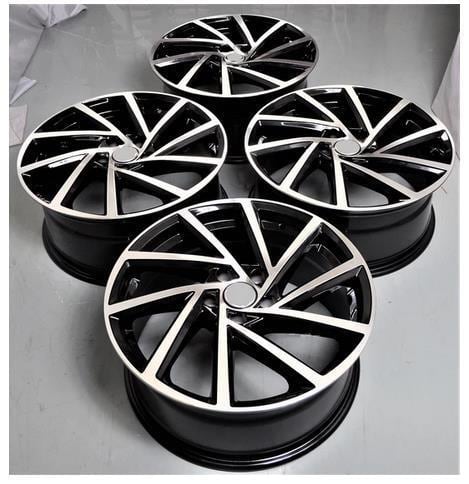樂天商城 - 19インチ Black ホイール ( 4本セット ) VW ゴルフ R GTI ジェッタ パサート ビートル CC フェートン シロッコ 　-DFO-1179