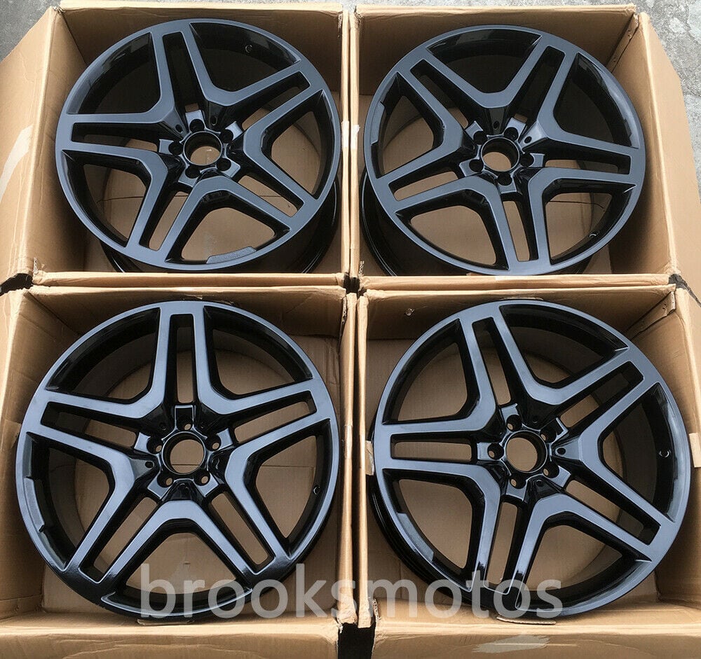 樂天商城 - 21インチ TWIN 5 スポーク グロス ブラック ホイールセット メルセデスベンツ GLS GL ML GLE 　-BRN-1205★