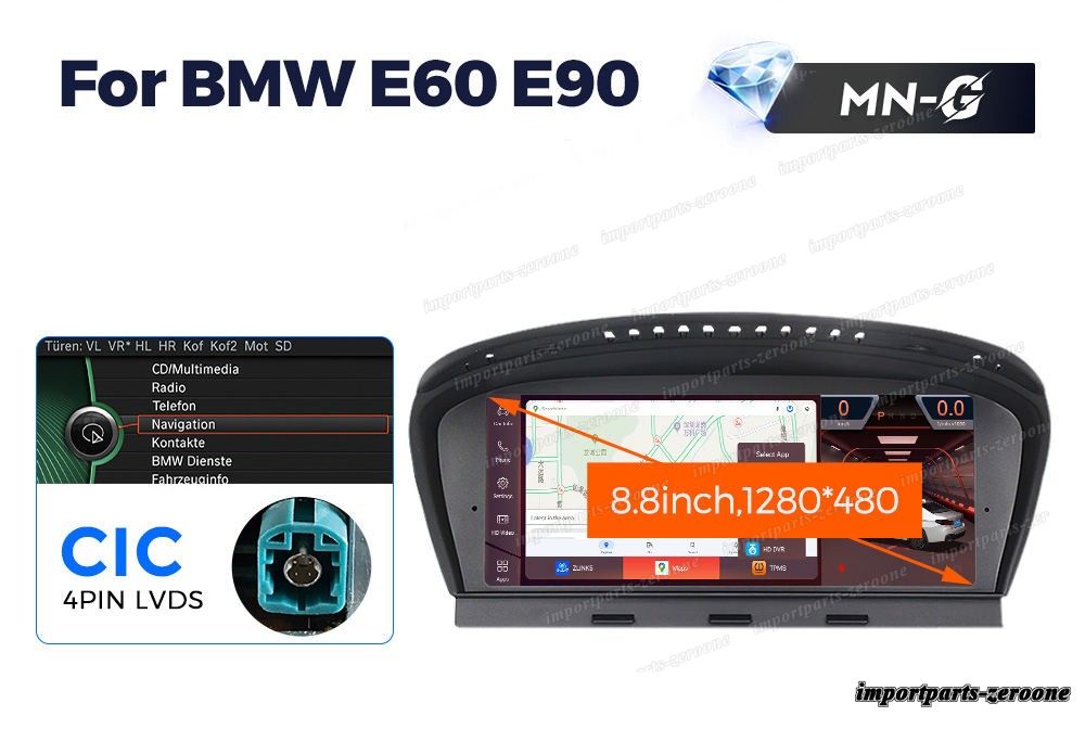 BMW 5シリーズ E60 E61 3シリーズ E90 E91 E92 CIC アンドロイドナビ 8.8インチ 668S 6+64G -RA-1105