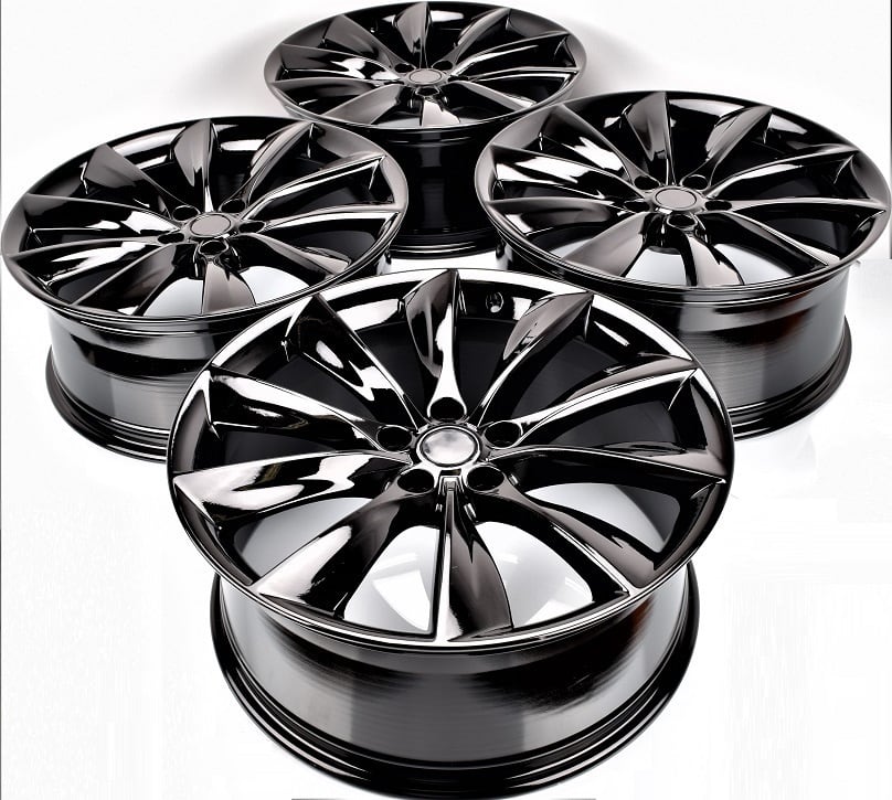 樂天商城 - 1点限り 21インチ　テスラ　モデルS　タイプ　ホイール4本セット　F21×8.5J　R21×9J　グロスブラック　-DFO-2012　-