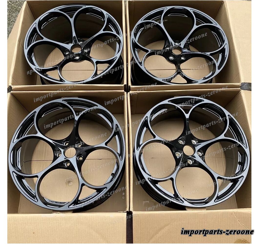 1点限り 22インチ 鍛造 グロス ブラック ホイール 2020+ ポルシェ タイカン 22x9.5 22x11.5　-BRN-12714