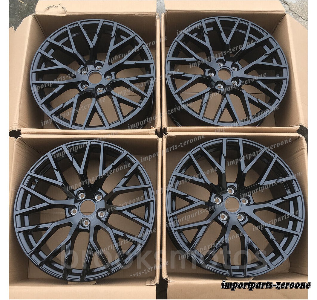 22 インチ グロス ブラック スタイル ホイール アウディ C7 S7 D4 D5 A8 S8 22x9.5 オフセット30 