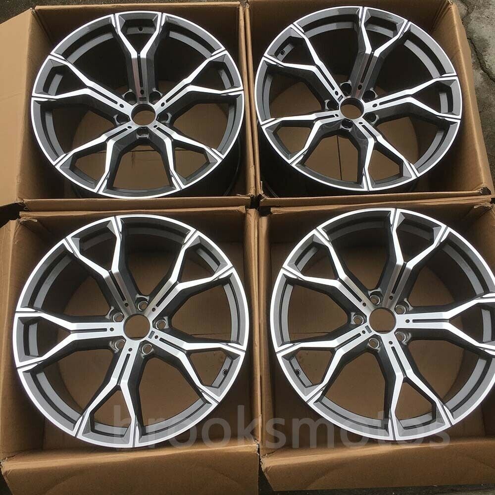 22インチ NEW　マルチ スポーク グレー STYLE ホイールセット 2019+ BMW X5 2020+ X6 5X112 741 　-BRN-1325★