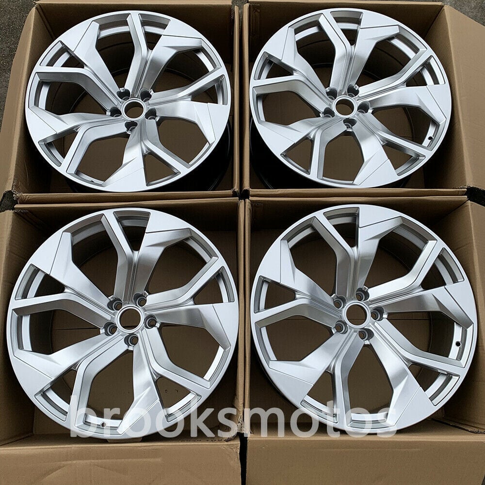 22インチ NEW　ホイールセット 2016+ アウディ Q7 Q8 RSQ7 RSQ8 22X10 オフセット20 ハイパーシルバー 　-BRN-1353★