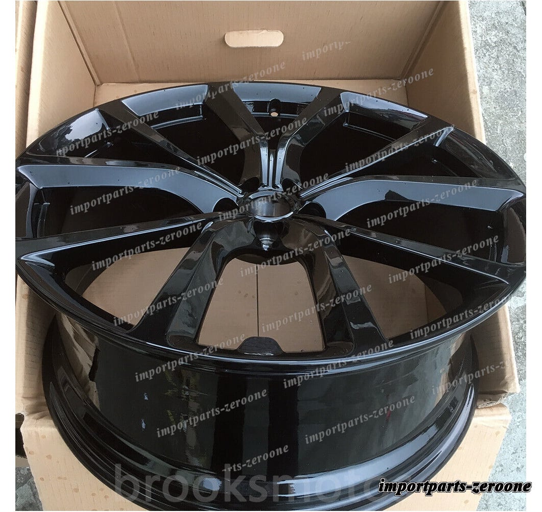 22インチ 5 スポークグロスブラックスタイル フォージドホイールジャガー 4本セット 　-BRN-11547★