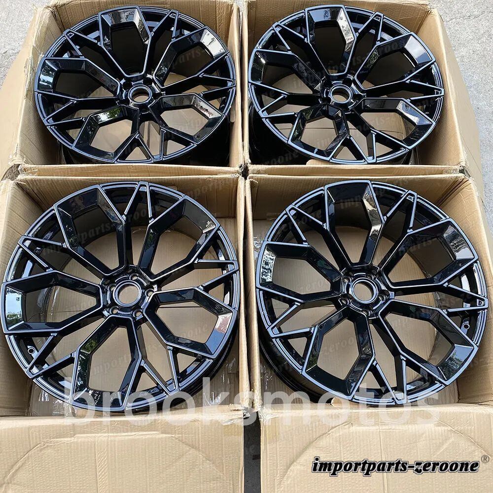 21インチ 新品グロス ブラック フォージドホイール 2014+ アウディ A8 S8 21x9 4 本セット LI-1980