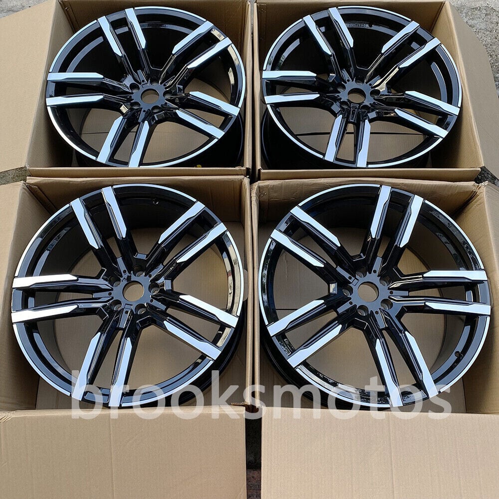 20インチ ツイン 5 スポーク ブラック スタイル ホイール BMW X5 E70 F15 X6 E71 F16 808 5X120 BRN-1260