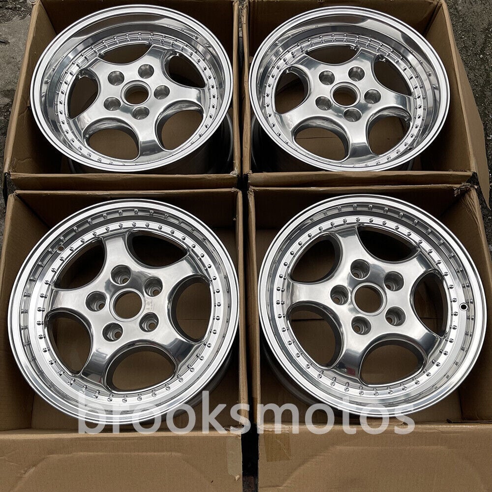 18インチ クラシックワイドポリッシングスタイルホイールポルシェ 911 964 18X8 18X9.5 BRN-1324