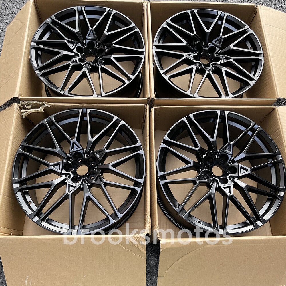 樂天商城 - 22インチ サテン ブラック ホイール BMW X5 E70 F15 X6 E71 F16 5X120 818 22x9.5/10.5 BRN-1529