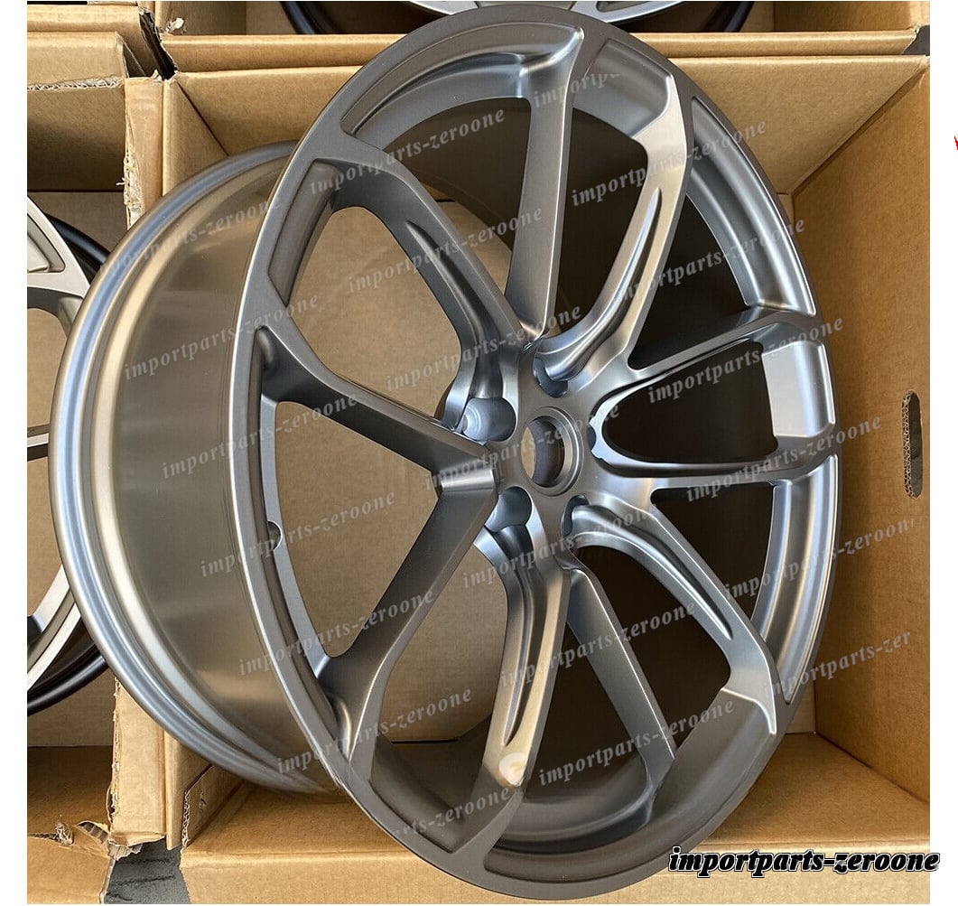 2020+ ポルシェ テイキャン 21インチ ツイン 5 スポークプラチナ シルVR スタイル ホイール　-BRN-12140　鍛造　★