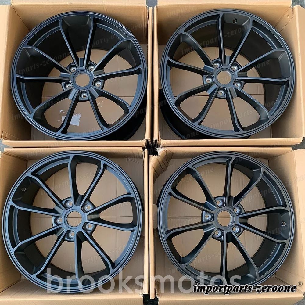 19インチフォージドマットブラックGT4スタイルホイールフィットポルシェ911 996 C2 19x8.5 19x10 LI-2168
