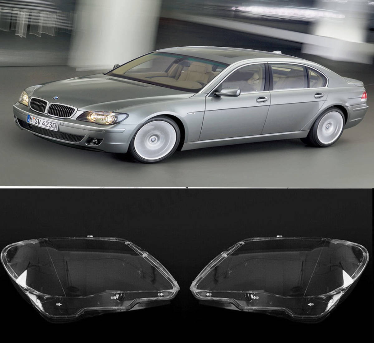 ◇ BMW 7シリーズ E65 / E66 LCI 05-08 ヘッドライト レンズ 交換用 -RE-1028