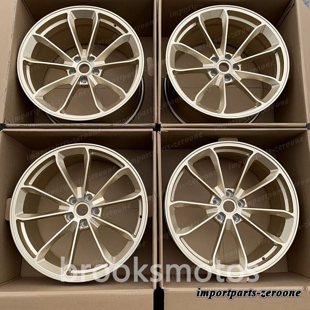 17インチ新品ゴールドGT3 スタイル フォージドホイールポルシェ 911 930 17x7 17x9 4 本セット LI-2274