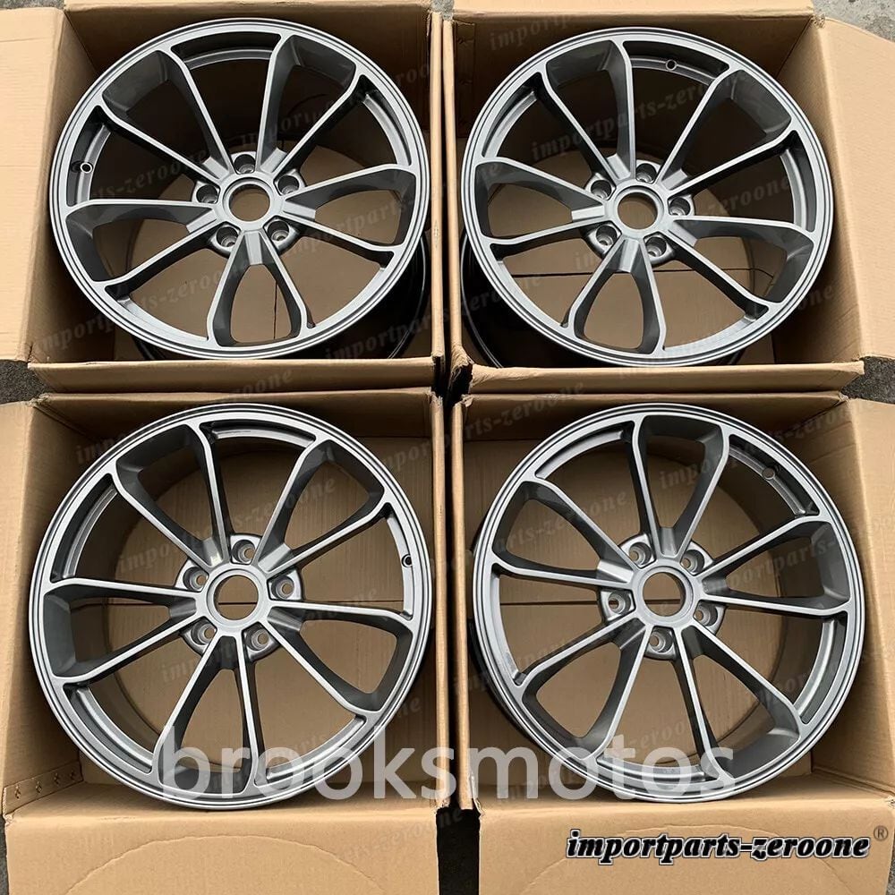 樂天商城 - 20インチグレー GT4 スタイル フォージドホイール 2013+ ポルシェケイマン 981 20x11 20x8.5 適合 LI-2267