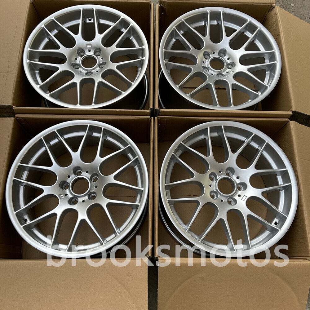 19インチ クロス スポーク ハイパーシルバー ホイール 2000-2006 BMW M3 E46 4 本セット BRN-1213