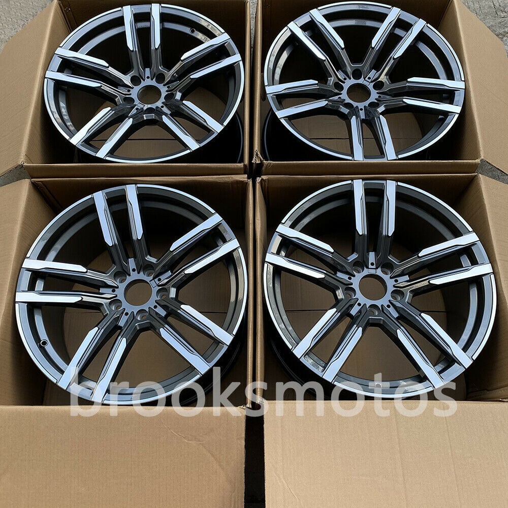 樂天商城 - 20インチ ツイン 5 スポーク グレー スタイル ホイール BMW X5 E70 F15 X6 E71 F16 808 5X120 BRN-1250