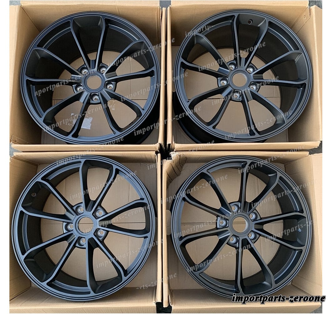 20インチ スタッガー サテンブラック スタイル ホイール 2013+ ポルシェ ケイマン 981　-BRN-12026　鍛造　★