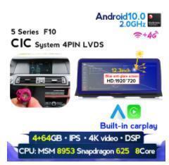BMW　5シリーズ F10 2010-2016 アンドロイドナビ　12.3インチ 4-64G CIC　　-YA-1046