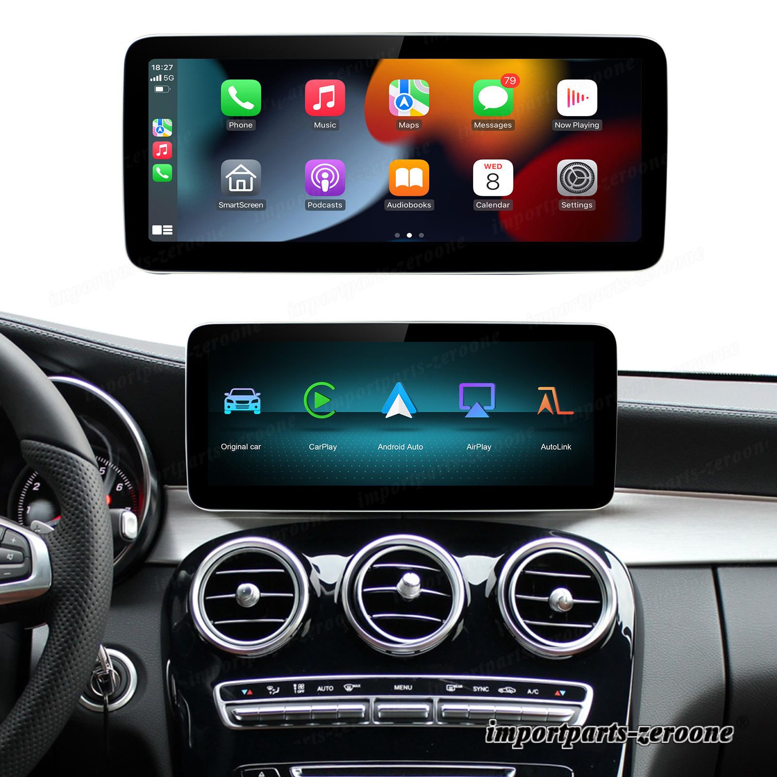 メルセデスベンツBCEクラスGLA GLE CLA NTG4.0/4.5/5.0 W446 W246 C117 W212 W176用カースクリーンワイヤレスAppleCarplayAndroidオート車　-AAT-1040