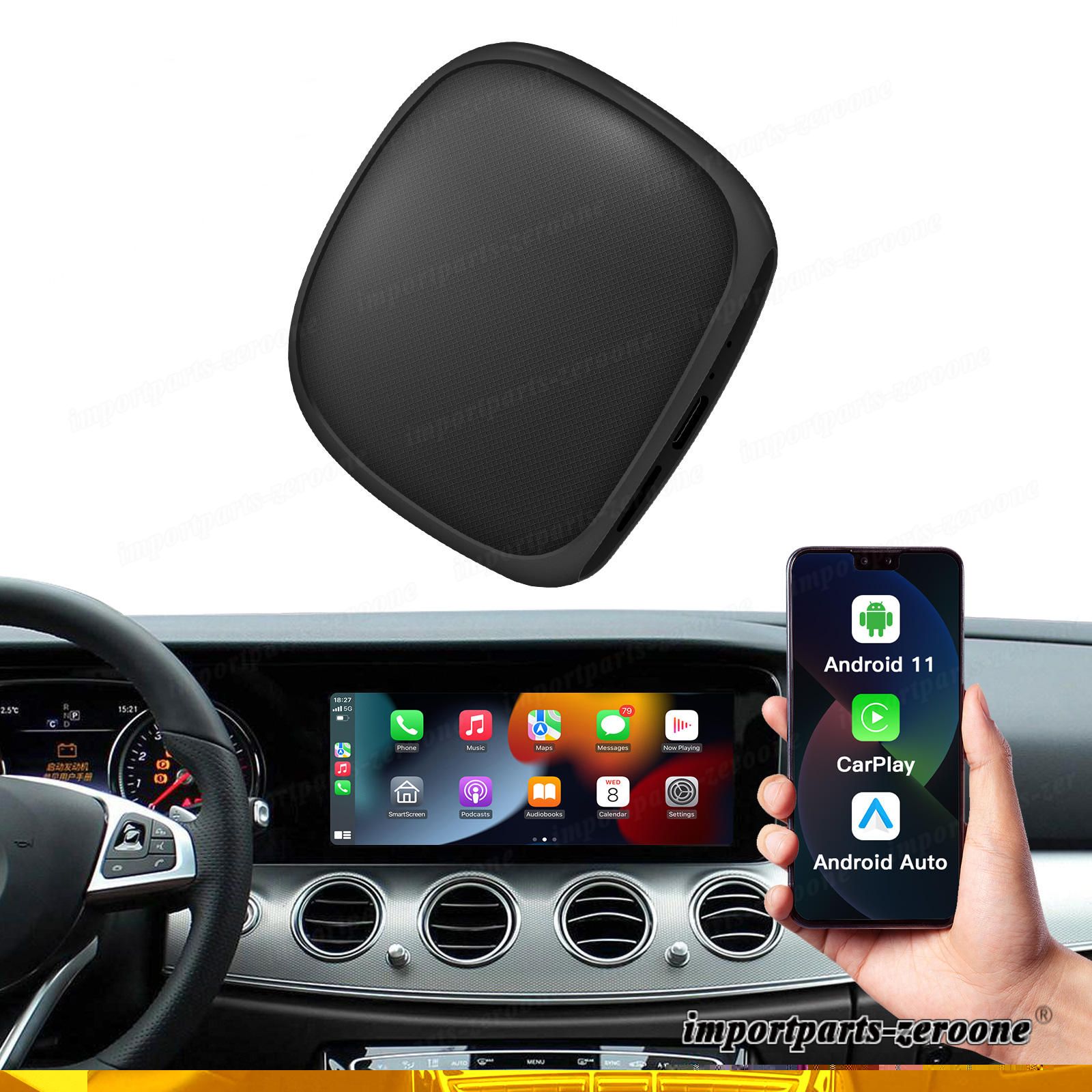 CarPlay Ai BoxワイヤレスAndroid オート Qualcomm 2290 4コア4G + 64G互換性のあるトヨタボルボVW1年対応Netflixをサポート　-AAT-1077