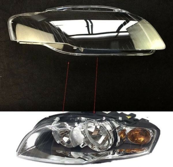 ☆アウディ A4 B7 2006-2007 ヘッドライトレンズ 左右セット 新品☆ リペア 1067
