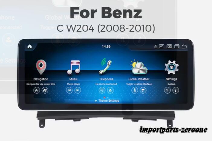 メルセデス・ベンツ C W204 2008-2010 アンドロイドナビ 12.3インチ2K 668S 6GB+64GB NTG 4.0 -RA-1274