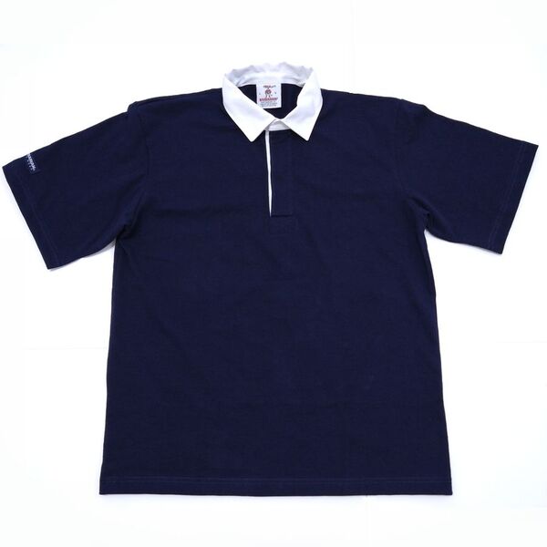 BARBARIAN バーバリアン 8 oz SHORT SLEEVE RUGBY 8オンス半袖ラガーシャツ NAVY ネイビー Japan-spec -カナダ製