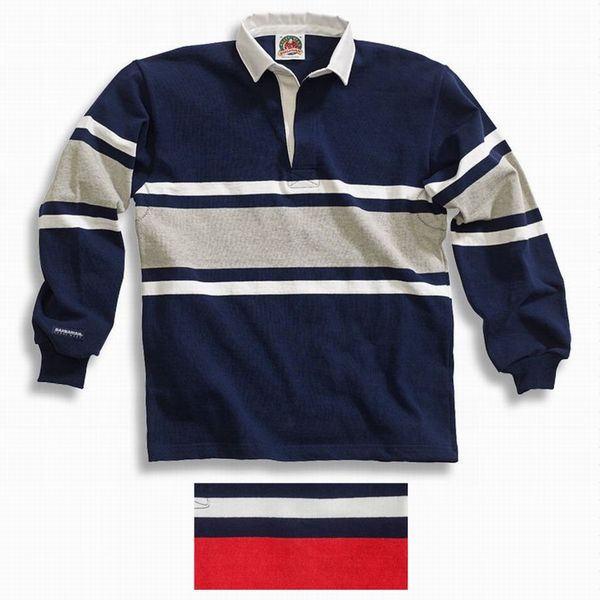 BARBARIAN（バーバリアン）ラガーシャツ - Collegiate Stripe (カレッジエイト ストライプ） CLASSIC FIT カナダサイズスペック -カナダ製