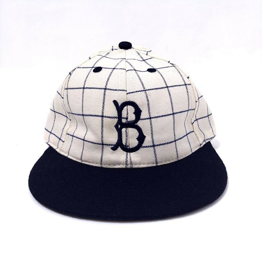 COOPERSTOWN BALL CAP（ クーパーズタウン ボールキャップ ） 1955 BROOKLYN DODGERS（ 1955 ブルックリンドジャース ） ウールフランネル エラスティック / 3インチソフト / チェック柄 / 別注 / MADE IN USA（ アメリカ製 ）