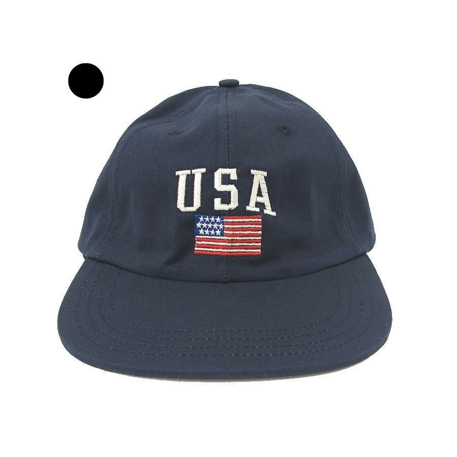 COOPERSTOWN BALL CAP（ クーパータウンボールキャップ ) USAロゴ BASEBALL CAP ( ベースボールキャップ ）コットン ハードバイザー Dリング BLACK / NAVY / MADE IN USA ( アメリカ製 )