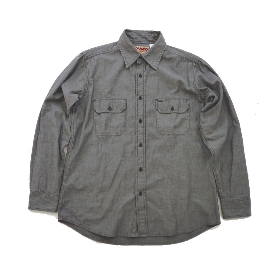 CAMCO（カムコ）CHAMBRAY SHIRTS（シャンブレーシャツ）BLACK（ブラック）L【USED】