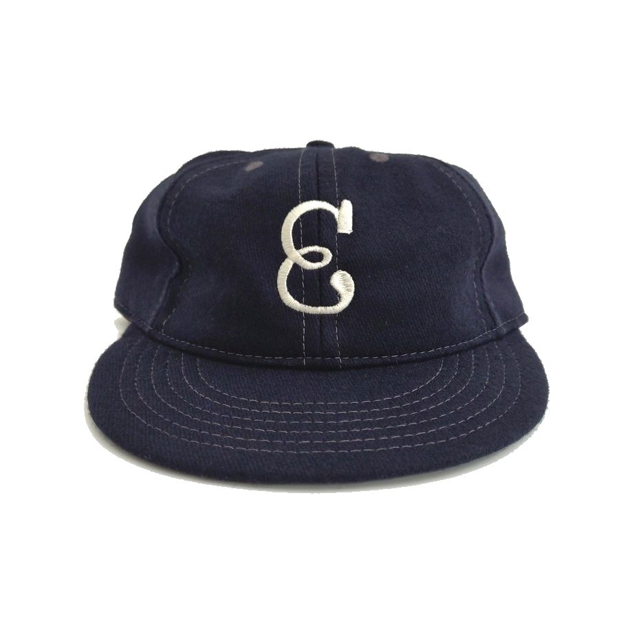 乐天商城 - COOPERSTOWN BALL CAP（ クーパーズタウン ボールキャップ ) 1912 MACON PEACHES (1912 メイコンピーチズ) ウールフランネル / エラスティック(58～60cm） / 2.5インチ , 3インチソフト / NAVY(ネイビー） / 別注 / MADE IN USA（ アメリカ製 ）