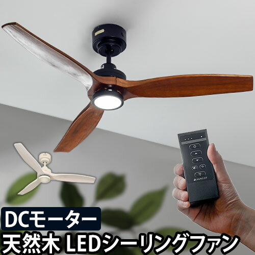 Modern Collection LED シーリングファン DCモーター REAL wood blades JE-CF044