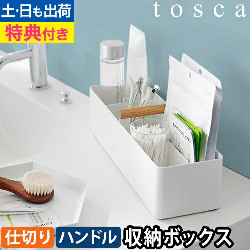 ハンドル付きスリム収納ボックス トスカ：山崎実業 tosca（トスカ）シリーズ