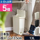 ゴミ箱 SOLOW ソロウ ペダルスリムオープンスリム13L ふた付き ペダル スリム おしゃれ 四角 小さめ コンパクト 小型 超スリム トイレ 洗面所 リビング キッチン シンク下 部屋用 低い 横開き リス 袋が見えない 足踏み 一人暮らし シンプル