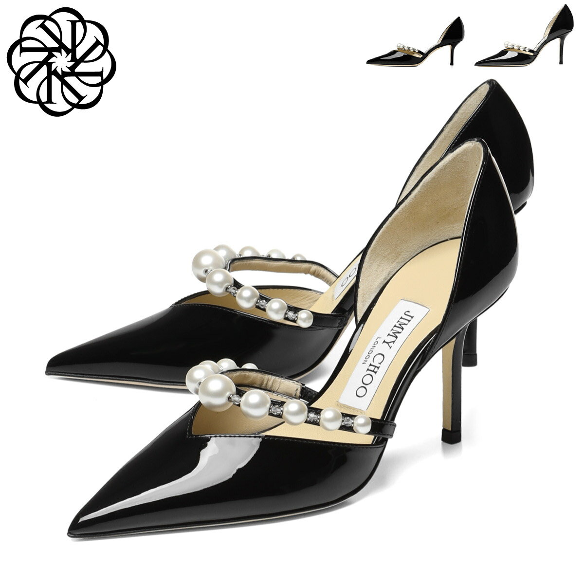 ジミー チュウ JIMMY CHOO シューズ レディース AURELIE 65 / 85 XKM ポインテッドトゥ パンプス AURELIE オーレリー BLACK/WHITE ブラック