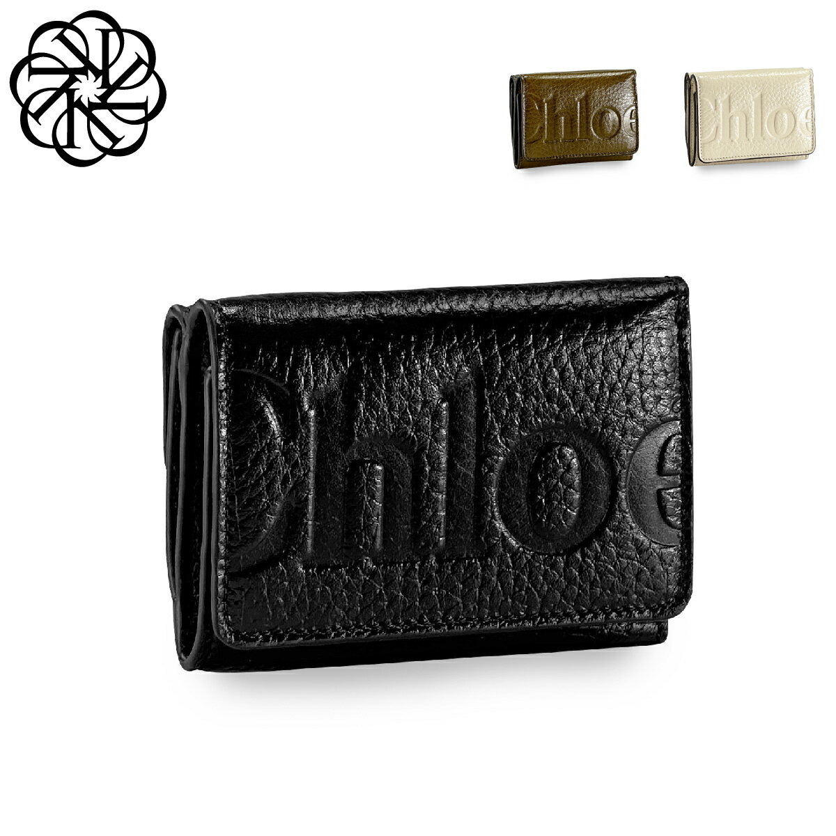 クロエ CHLOE 三つ折り財布 レディース CHC24WP452 O21 BIKIE バイキー ミニ 001 BLACK ブラック 20V DARK KHAKI グリーン 24Q SWEET BEIGE ベージュ