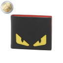 フェンディ FENDI 財布 メンズ 7M0001 O73 F0U9T 二つ折り財布 NERO+GIALLO+ROSSO ブラック