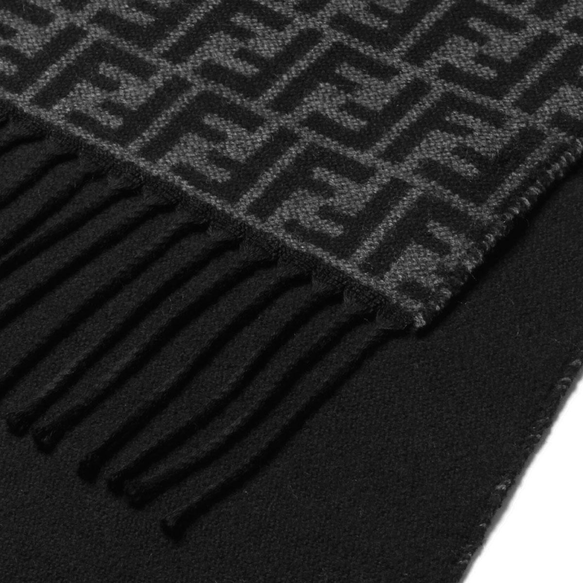 フェンディ Fendi マフラー メンズ Fxs366 z4 F0rp3 Grey Black グレー ブラック インポートショップ ｄｏｕｂｌｅ