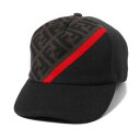 フェンディ FENDI キャップ メンズ FXQ768 AEVF F1DPC MUD+DARK BROWN+RED ブラック/ブラウン