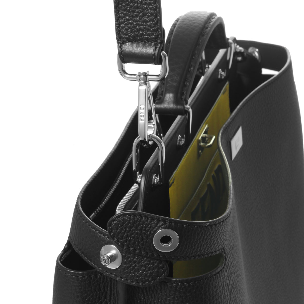 無料長期保証 フェンディ Fendi バッグ メンズ 7va476 Adm7 F0r2a ショルダー付 ハンドバッグ Peekaboo ピーカブー Nero Sunflower Pall ブラック 最新の激安 Clipnfix Com