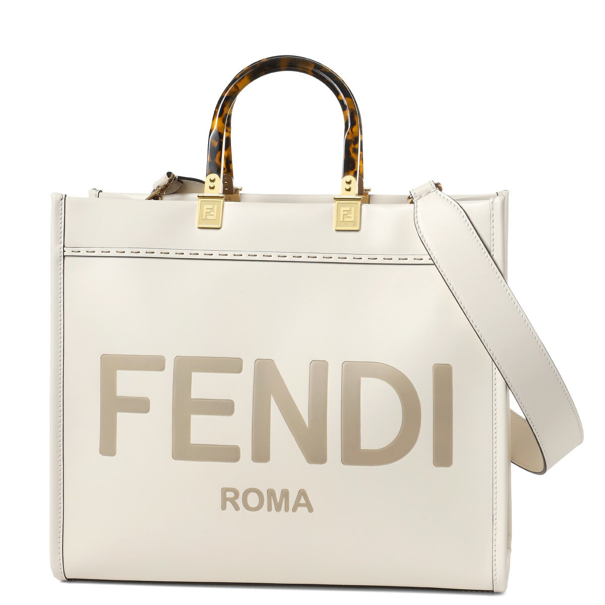 フェンディ FENDI バッグ レディース 8BH386 ABVL F0K7E ショルダー付 トートバッグ ミディアム SUNSHINE サンシャイン BIANCO ICE ホワイト