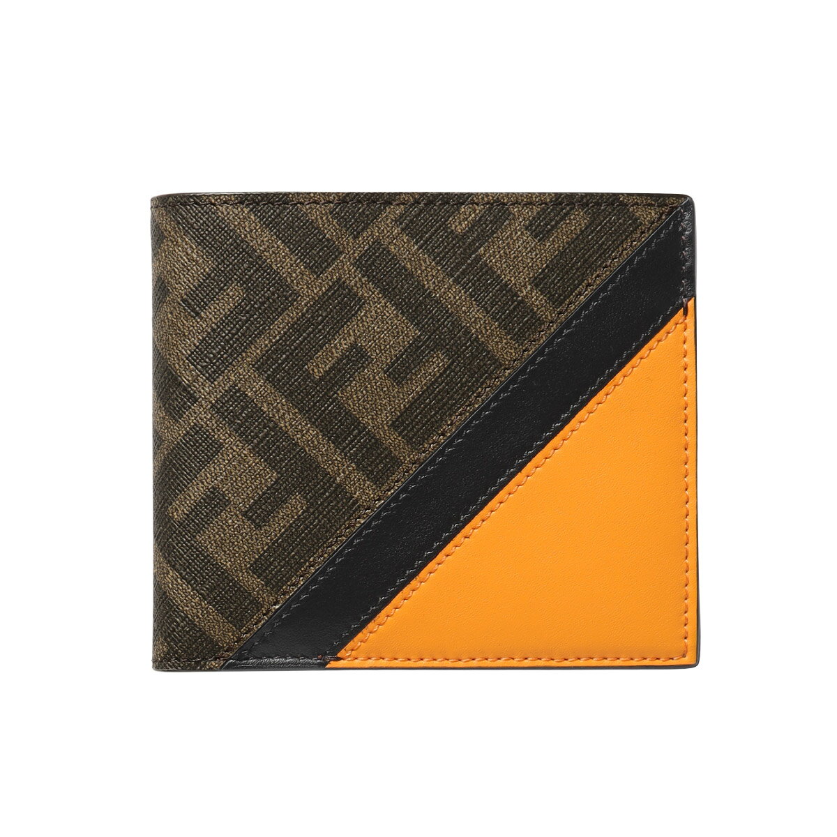 1083】大人気！フェンディFFズッカ柄折財布イエロー×ブラウン