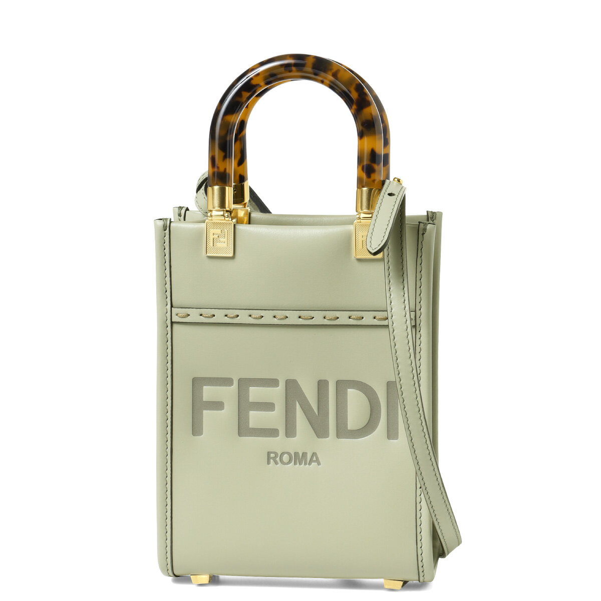 ハンドバッグ フェンディ FENDI ショルダー付 ハンドバッグ レディース 8BS051 ABVL F1K3B SUNSHINE サンシャイン ミニ GREEN TEA+ グリーン