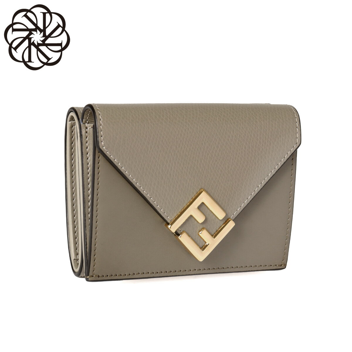 フェンディ FENDI 三つ折り財布 レディース 8M0480 ALV4 F1N1G FF DIAMOND FFダイヤモンド TRUFFLE+DOVE+SOFT GOLD グレー