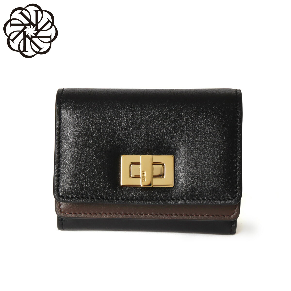 Rakuten - フェンディ FENDI 三つ折り財布 レディース 8M0555 AWR7 F1DDQ FENDI WAY フェンディ ウェイ スモール BLACK+CHOCOLATE+SOFT GOLD ブラック