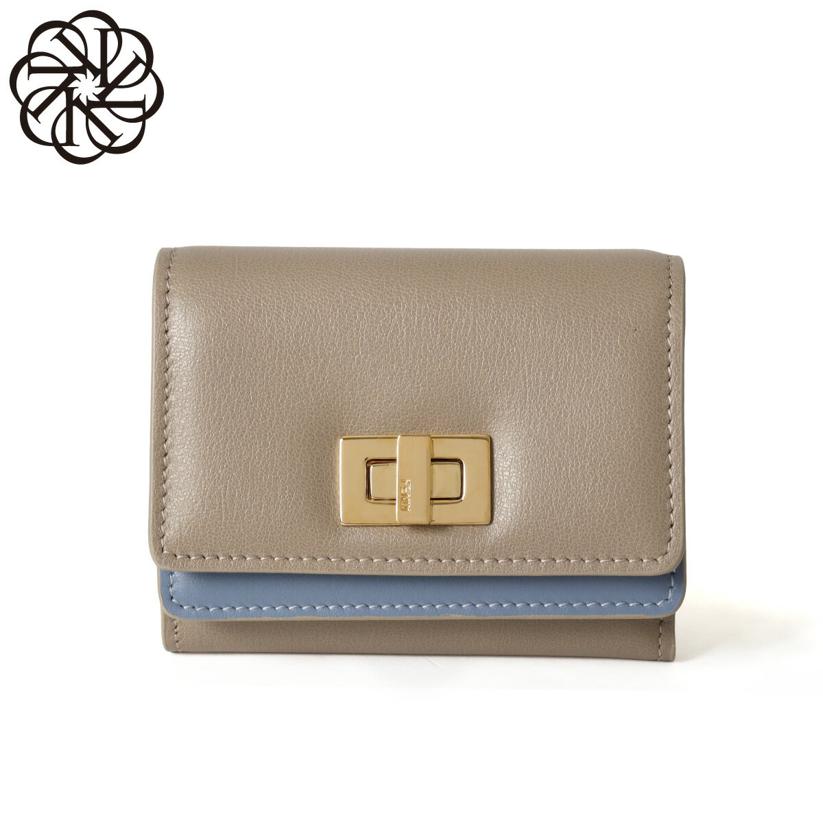 Rakuten - フェンディ FENDI 三つ折り財布 レディース 8M0555 AWR7 F1WVB FENDI WAY フェンディ ウェイ スモール DOVE+SKY LIGHT+SOFT GOLD グレー