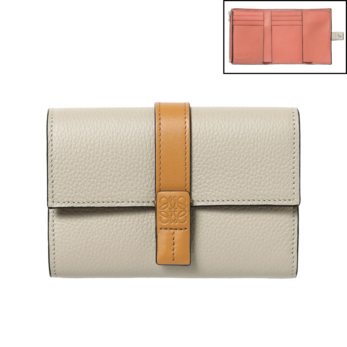 ロエベ LOEWE 財布 レディース C660S86X01 1960 2463 三つ折り財布 スモール LIGHT OAT/HONEY ベージュ