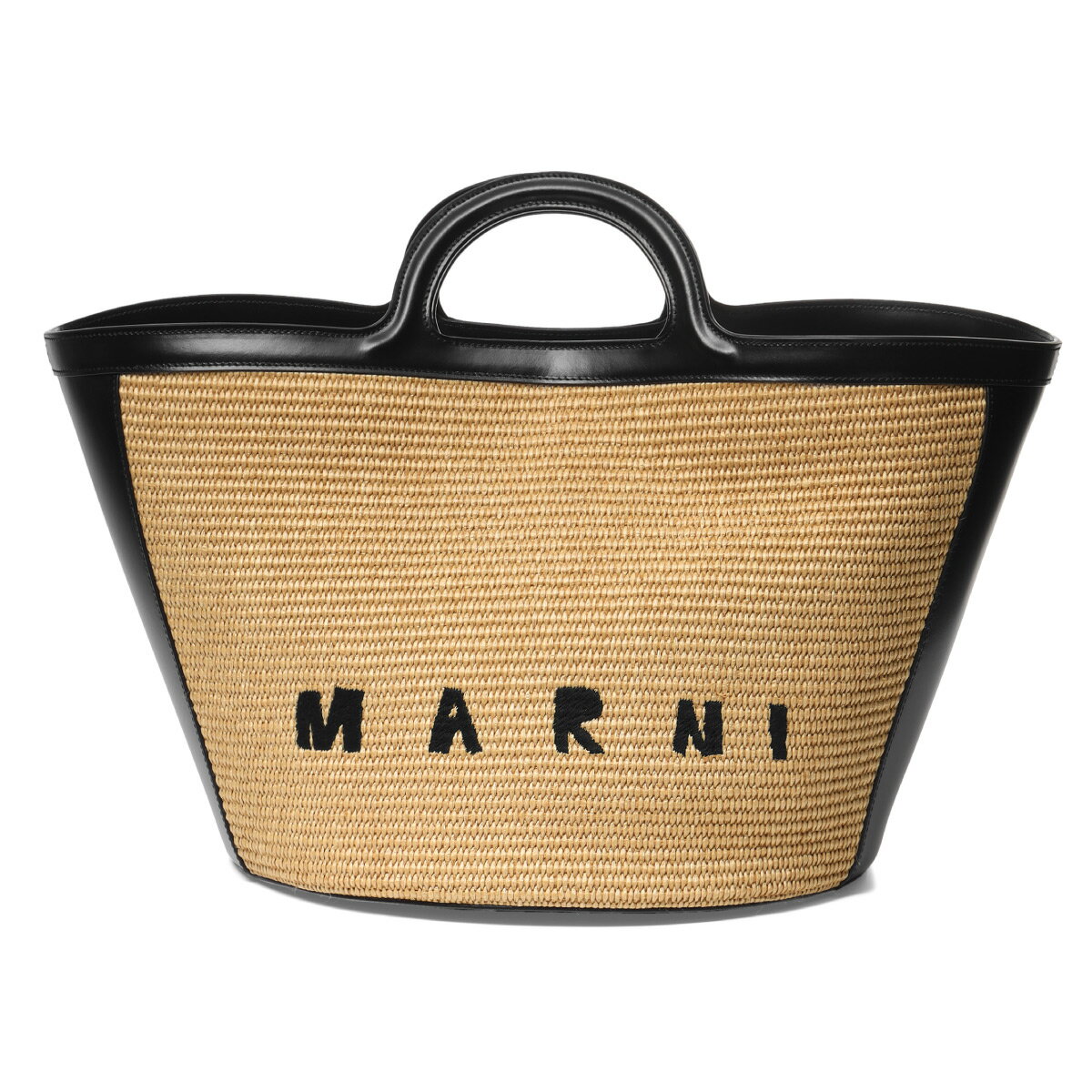 マルニ MARNI かごバッグ レディース BMMP0069Q0 P3860 Z1V62 ハンドバッグ ラージ TROPICALIA トロピカリア SAND STORM+BLACK ブラック